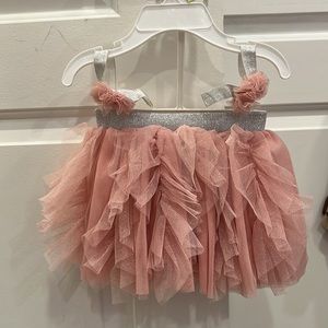 LONDON BRIDGE blush pink with silver glitter tulle and silver glitter waist line